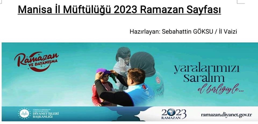 Manisa İl Müftülüğü 2023 Ramazan Sayfası-4