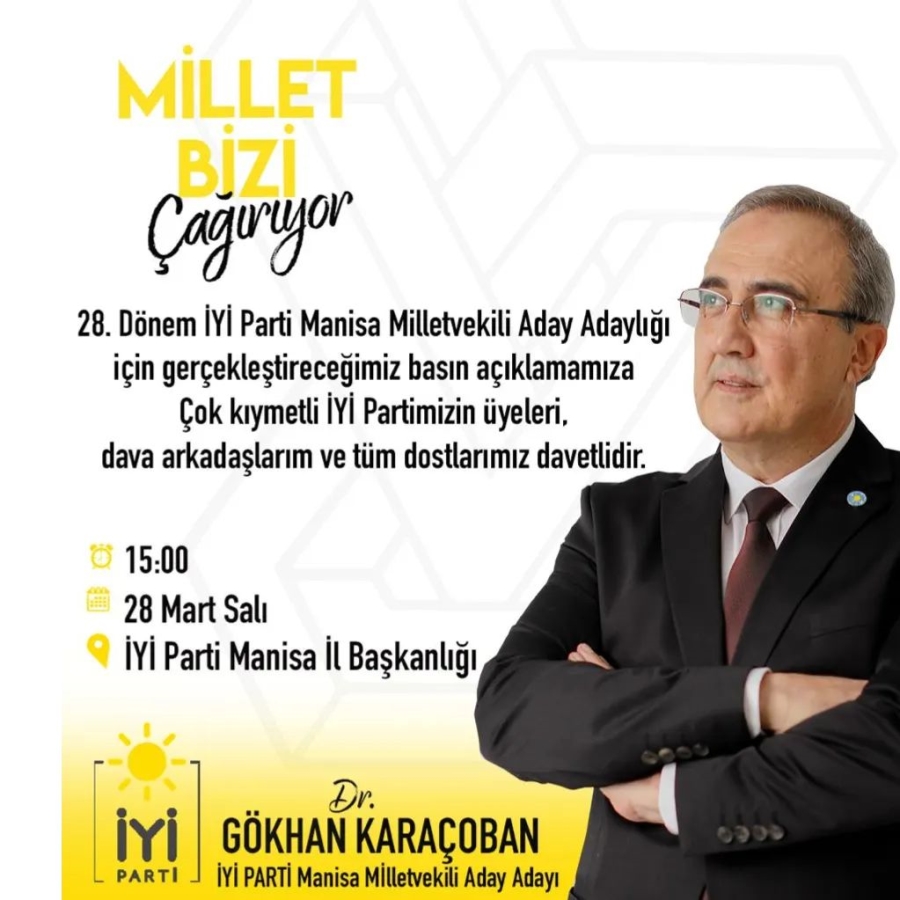 İyi Parti Manisa Milletvekili Aday Adayı Gökhan Karaçoban kimdir?