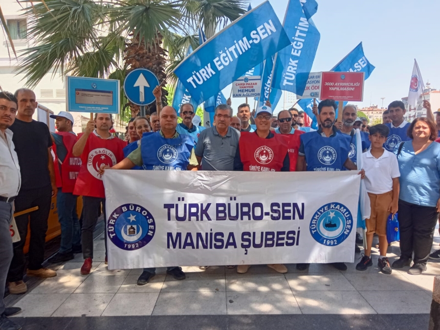 Türkiye Kamu Sen Manisa İl Temsilciliği, memur maaşlarını  protesto etti 