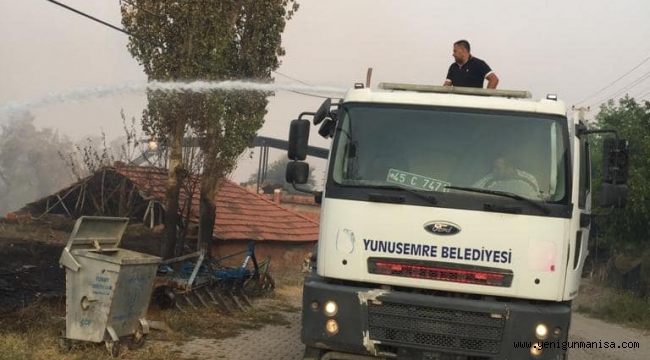 TURGUTLU’DAKİ YANGIN SÖNDÜRME ÇALIŞMALARINA YUNUSEMRE’DEN DESTEK