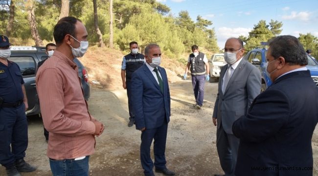 Vali Karadeniz,  Gördes İlçesinde Yangın Alanında İncelemelerde Bulundu