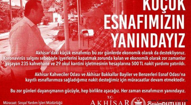 Yardımlar Akhisar esnafının hesabına yattı 