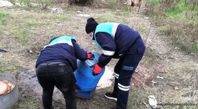 YUNUSEMRE SOĞUK KIŞ GÜNLERİNDE SOKAK HAYVANLARINI UNUTMUYOR