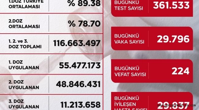 KORONADA VAKA SAYISI 30 BİN SINIRINDA