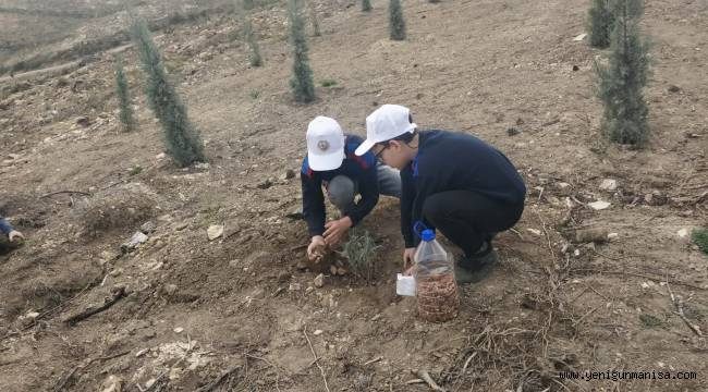 Manisa Bahçeşehir Koleji  öğrencileri 100 adet çekirdek fidanını dikti