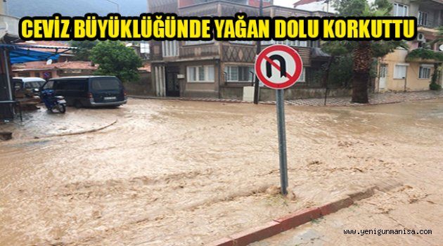 CEVİZ BÜYÜKLÜĞÜNDE YAĞAN DOLU KORKUTTU