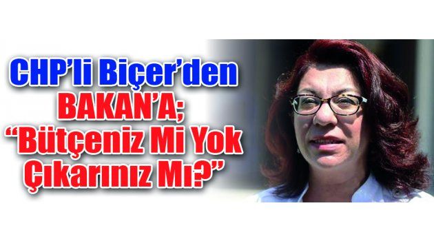 CHP’li Biçer’den Bakan’a; ”Bütçeniz Mi Yok Çıkarınız Mı?”