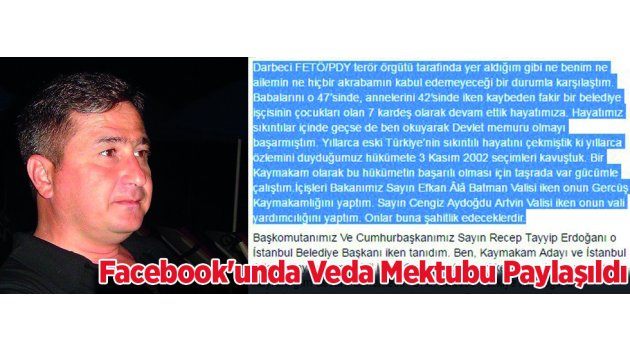 İntihar Eden Kaymakamın Facebook