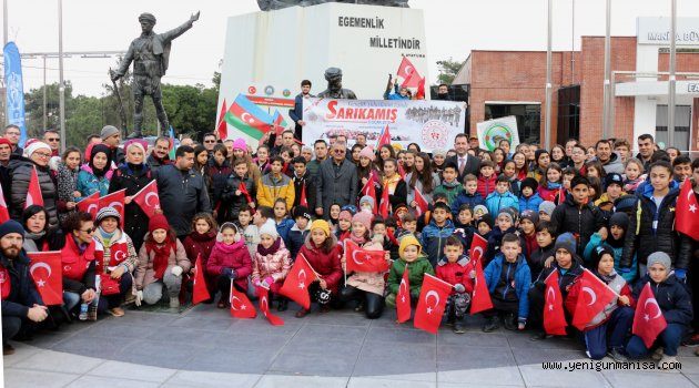  SARIKAMIŞ ŞEHİTLERİ 104 METRE UZUNLUĞUNDA DEV TÜRK BAYRAĞI İLE ANILDI