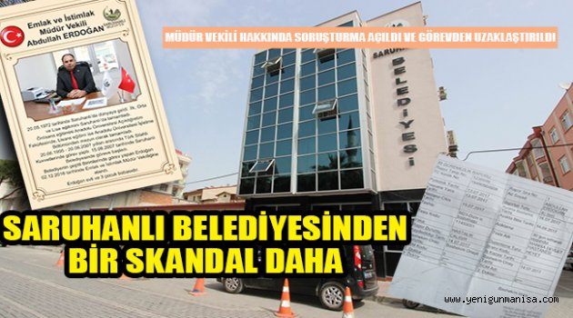 SARUHANLI BELEDİYESİNDEN BİR SKANDAL DAHA